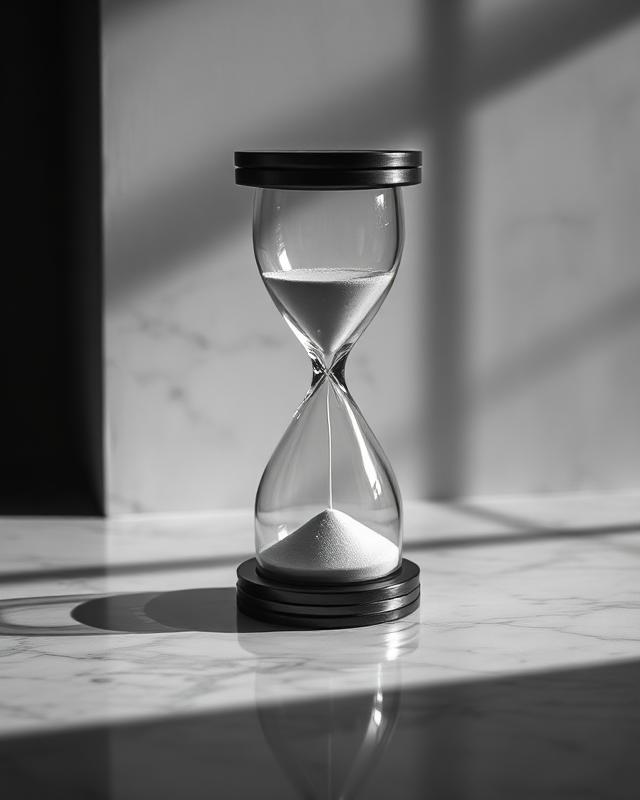 Reloj de arena representando la urgencia estratégica